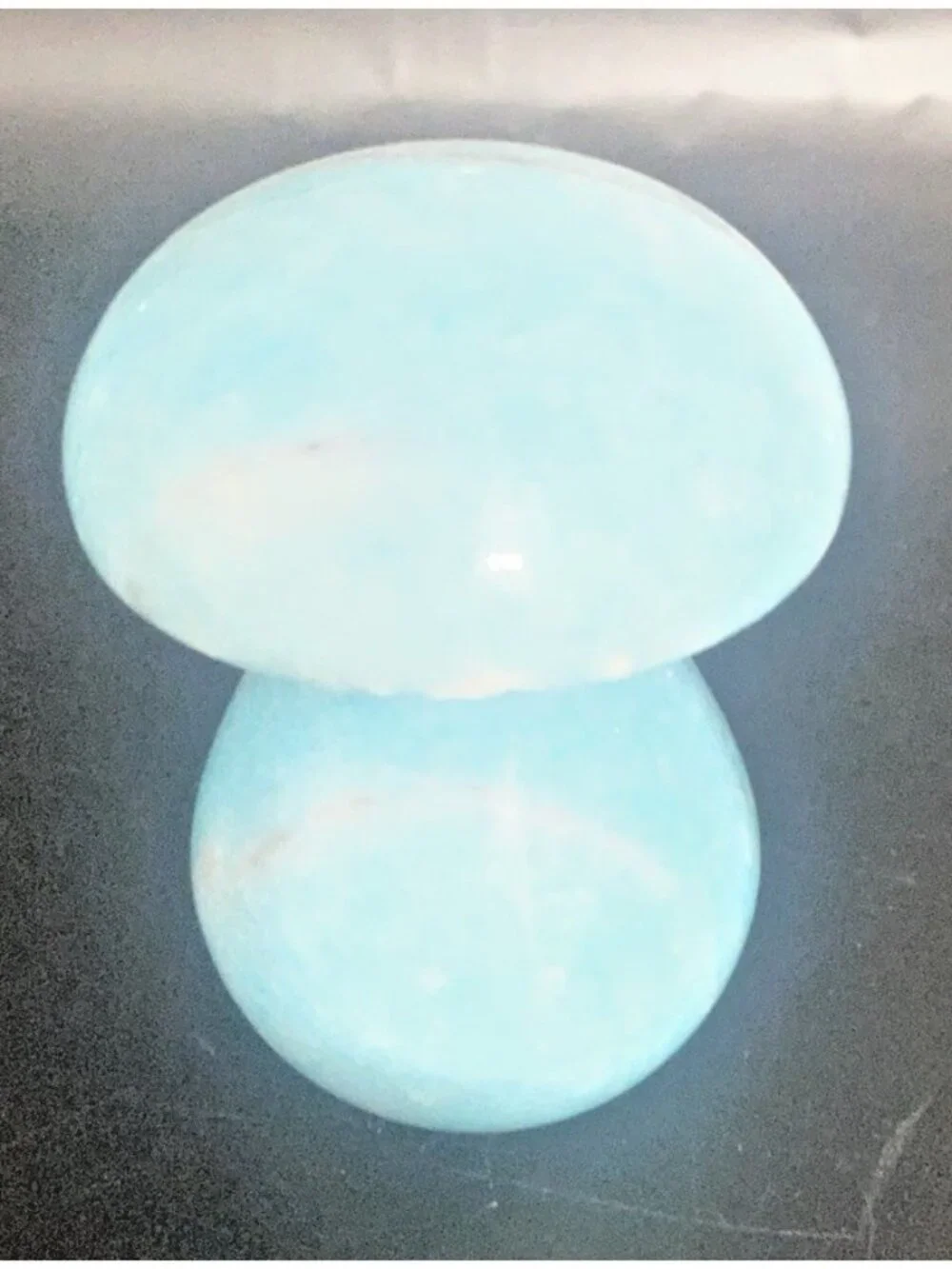 Vintage 1960s Mushroom Paperweight Blue Marble Stone Desk Retro Mod Ikea Sweden